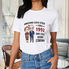 Annoying Each Other, Still Going Strong - Personalized Unisex T-shirt, Hoodie, Sweatshirt - Gift For Couple, Husband Wife, Anniversary, Engagement, Wedding, Marriage Gift - OLESA