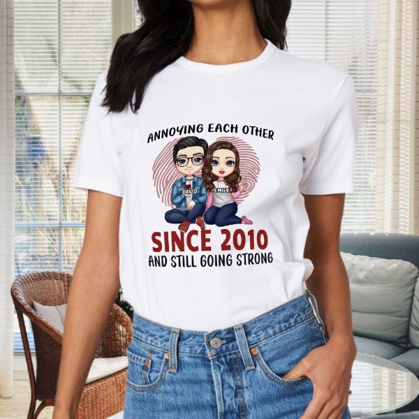 Annoying Since Year Still Going Strong - Personalized Unisex T-Shirt, Hoodie, Sweatshirt - Gift For Couple, Husband Wife, Anniversary, Engagement, Wedding, Marriage Gift - OLESA