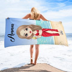 At The Beach Pool Party - Personalized Beach Custom Beach Towel - Gifts for Friends - ARNOVIC