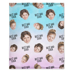 Best Dad Ever - Personalized Custom Blanket - Upload Image, Gift For Family, Christmas Gift - OLESA