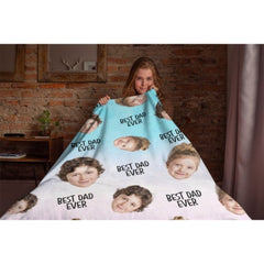 Best Dad Ever - Personalized Custom Blanket - Upload Image, Gift For Family, Christmas Gift - OLESA