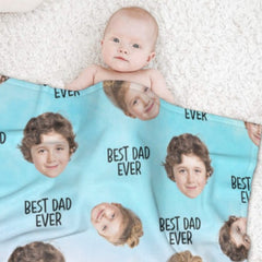 Best Dad Ever - Personalized Custom Blanket - Upload Image, Gift For Family, Christmas Gift - OLESA