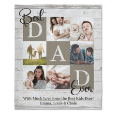 Best Dad Ever Photo Blanket - Gift for Dad - OLESA