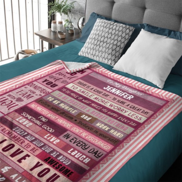 Best Wishes Custom Name Blanket-Gift for Girl - ARNOVIC