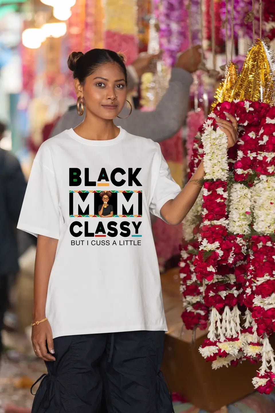 Black Mom Classy - Gift For Mother - Personalized T Shirt - OLESA