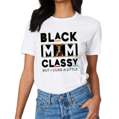 Black Mom Classy - Gift For Mother - Personalized T Shirt - OLESA
