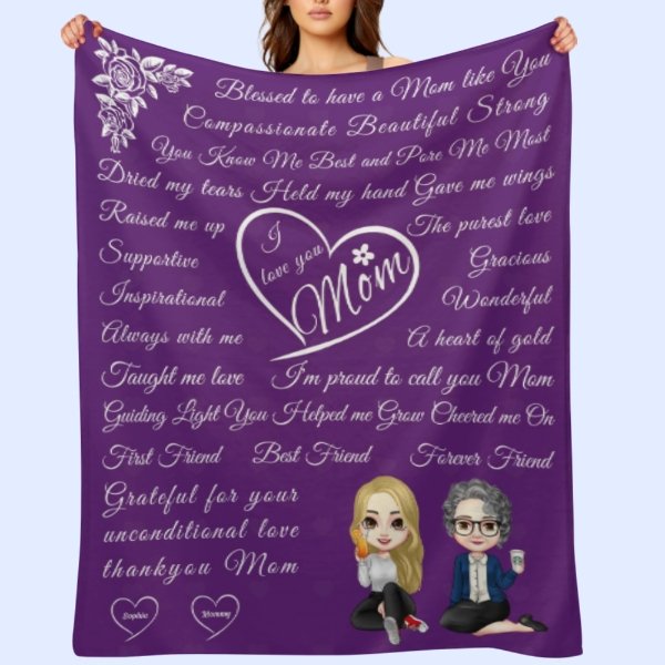 Blessed To Have A Mom Like You - Personalized Blanket - Mother's Day, Loving, Birthday Gift For Mom, Mother, Mama - OLESA