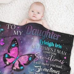 Butterfly Custom Name Blanket - Gift for Daughter - ARNOVIC