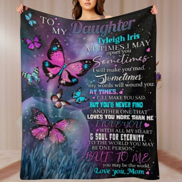 Butterfly Custom Name Blanket - Gift for Daughter - ARNOVIC
