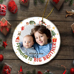 Christmas Gift Promoted To Big Sister Brother Acrylic Circle Ornament - OLESA