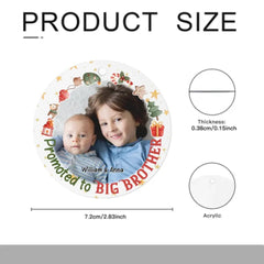 Christmas Gift Promoted To Big Sister Brother Acrylic Circle Ornament - OLESA