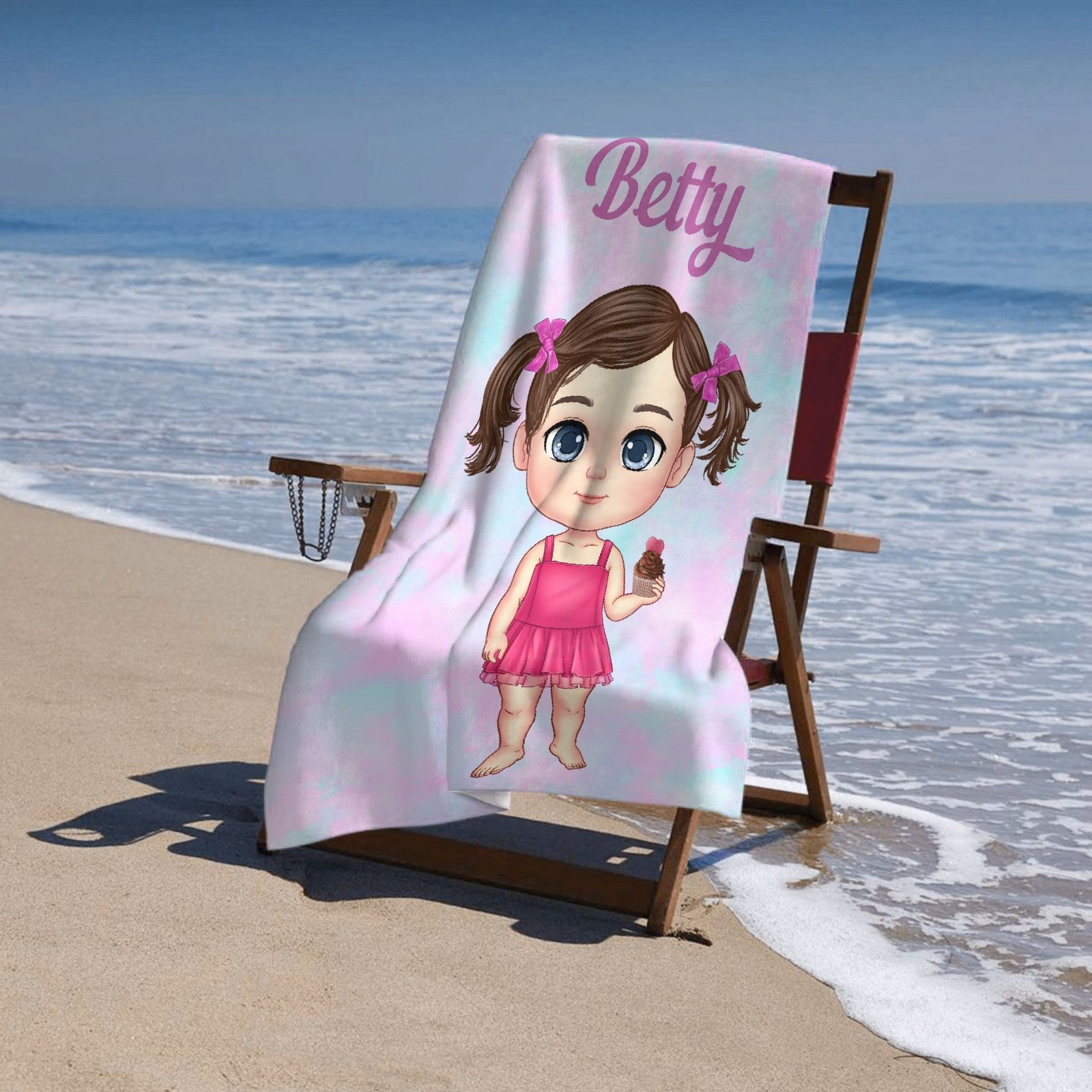 Colorful Tie Dye - Personalized Custom Beach Towel - Gift For Family, Gift For Kids, Christmas Gift - OLESA