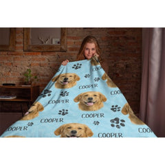 Colorful Upload Pet Image - Gift For Dog Lovers - Personalized Blanket - ARNOVIC