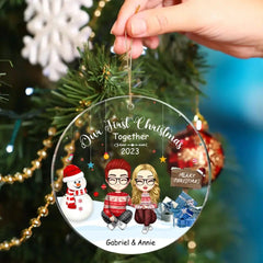 Couple - Our First Christmas Together - Personalized Acrylic Ornament - OLESA