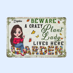 Crazy Plant Lady - New Version - Personalized Metal Sign - OLESA