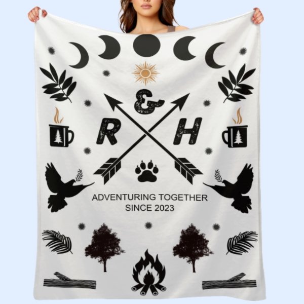 Custom Couple Gifts - Personalized Blanket With Couples - OLESA