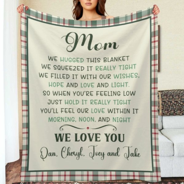 Custom kids name Grandma Blanket - Gift for Grandma Nana Mom Birthday Mother's day - ARNOVIC