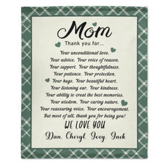 Custom kids name Grandma Soft Blanket - Gift for Grandma Nana Mom Birthday Mother's day - ARNOVIC