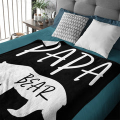 Custom Name Papa Bear Blanket - Gift for Dad - OLESA