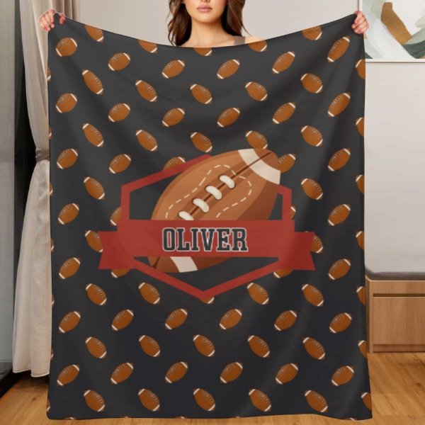 Custom Name Sporty Fun Blanket - Gift for Sports Lover - OLESA