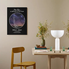 Custom Night Sky Map Canvas Wall Art - Personalized Anniversary Gift - OLESA