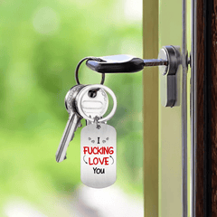 Custom Personalized Couple Photo Aluminum Keychain - I Love You - OLESA