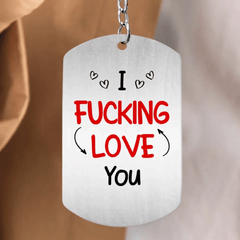 Custom Personalized Couple Photo Aluminum Keychain - I Love You - OLESA