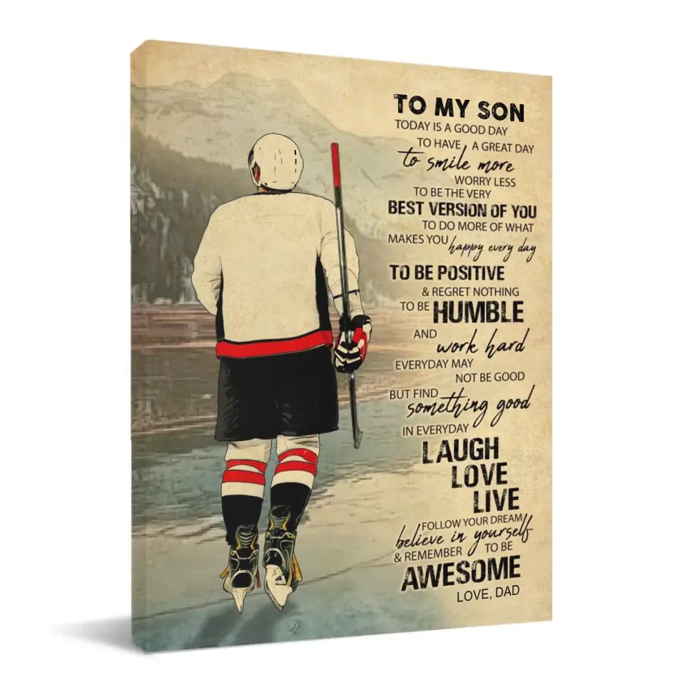 Custom Personalized Ice Hockey Canvas Wall Art - Hockey Gifts, Gifts For Hockey Players And My Son - OLESA