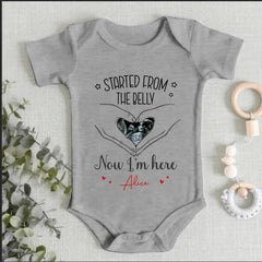 Custom Photo As Seen On Ultrasound - Family Personalized Custom Baby Onesie - Mother's Day, Baby Shower Gift, Gift For First Mom - OLESA