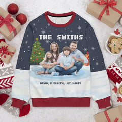 Custom Photo Best Family Ever - Family Personalized Custom Ugly Sweatshirt - OLESA