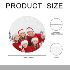 Custom Photo Inserted Family Christmas Personalized Acrylic Ornament - OLESA