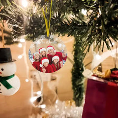 Custom Photo Inserted Family Christmas Personalized Acrylic Ornament - OLESA