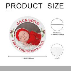 Custom Photo My First Christmas - Family Personalized Custom Ornament - OLESA