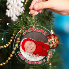 Custom Photo My First Christmas - Family Personalized Custom Ornament - OLESA