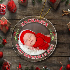 Custom Photo My First Christmas - Family Personalized Custom Ornament - OLESA