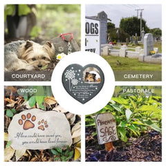 Custom Photo Personalized Heart Memorial Stone - May The Winds Of Heaven Blow Softly - Gift For Family, Friends, Dog Cat Lovers - OLESA