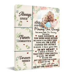 Custom Photo Personalized Memorial Canvas Wall Art - Always Loved - OLESA