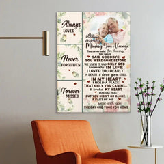 Custom Photo Personalized Memorial Canvas Wall Art - Always Loved - OLESA