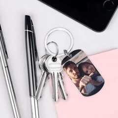 Custom Photo Personalized Stainless Keychain - Drive Safe I Need You Here - OLESA