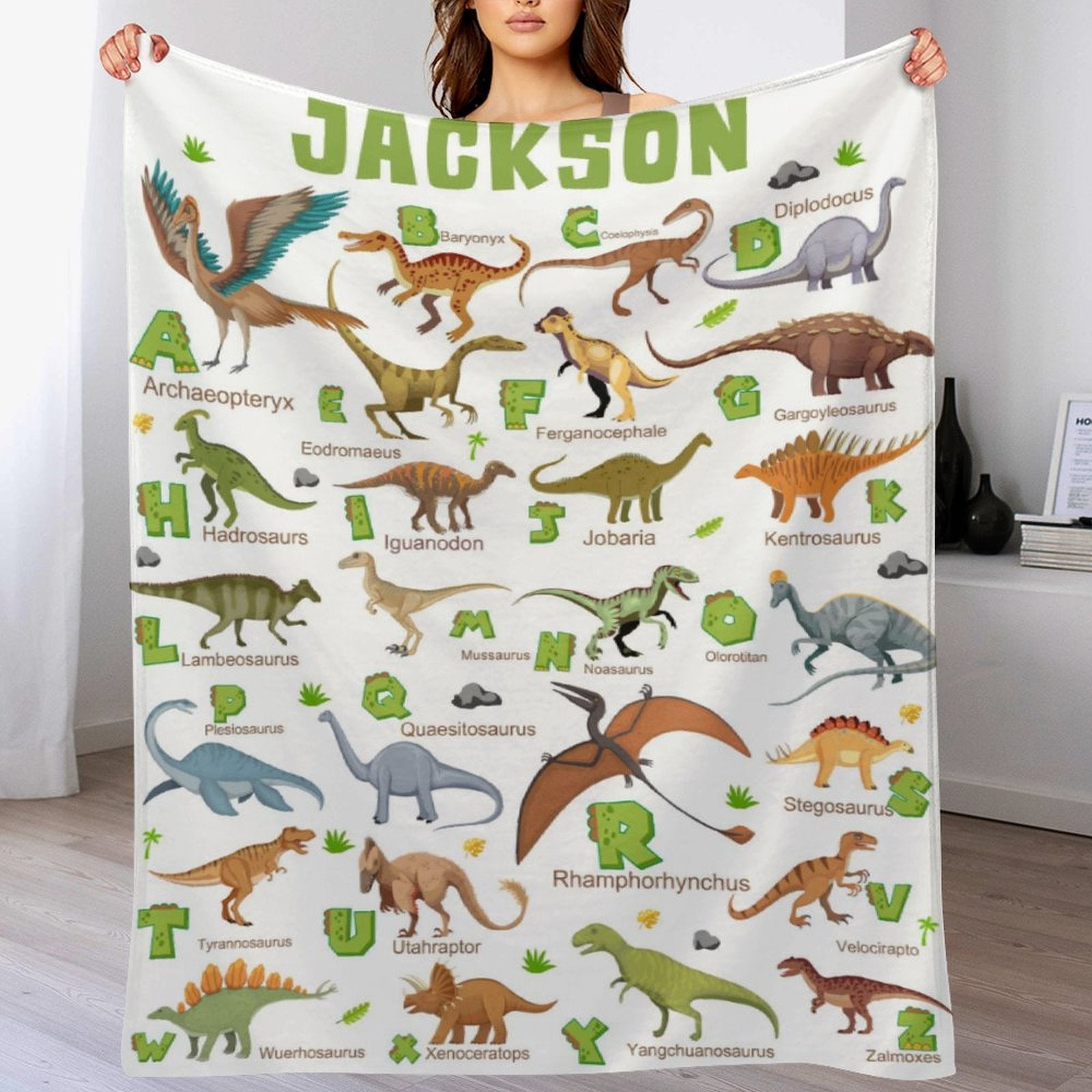Cute Alphabet Dinosaur Blanket for Boys - OLESA
