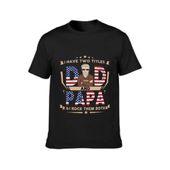 Dad And Papa & I Rock Them Both - Gifts For 4th Of July - Personalized Unisex T-Shirt - OLESA