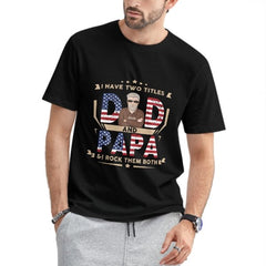 Dad And Papa & I Rock Them Both - Gifts For 4th Of July - Personalized Unisex T-Shirt - OLESA