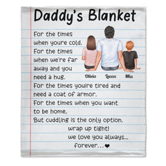 Daddy's Blanket - Personalized Blanket - Birthday, Father's Day Gift For Father, Dad, Papa - OLESA