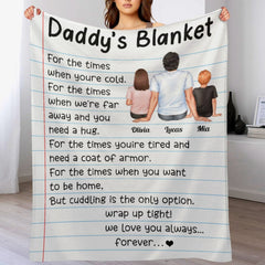 Daddy's Blanket - Personalized Blanket - Birthday, Father's Day Gift For Father, Dad, Papa - OLESA
