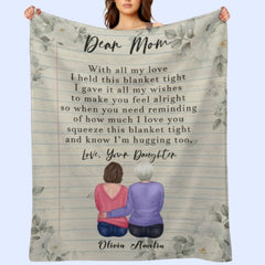 Dear Mom - Personalized Blanket - Birthday, Mother's Day Gift For Mom, Mother - OLESA