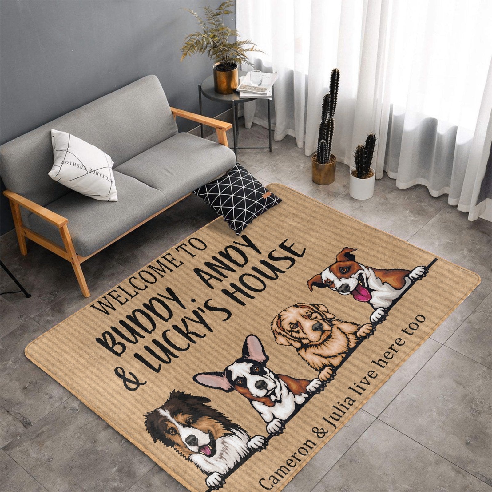 Dog - Welcome To Dog's House - Funny Personalized Dog Decorative Mat, Doormat - OLESA