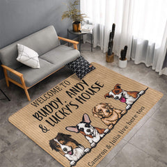 Dog - Welcome To Dog's House - Funny Personalized Dog Decorative Mat, Doormat - OLESA