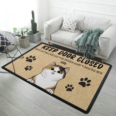 Don't Let The Cats Out - Funny Personalized Cat Decorative Mat, Doormat - OLESA