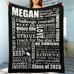 Dream Big Graduation Custom Name Blanket - OLESA