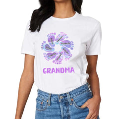 Family Personalized Custom Unisex T-shirt - Birthday Gift For Grandma, Happiness Is Being A Grandma - OLESA